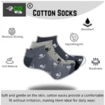 3_Pair Set Unisex Casual Cotton Printed Low Cut Socks (Multicolor) - Image 3
