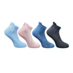 4_Pair Set Unisex Casual Bamboo Cotton Printed Ankle Length Socks (Multicolor)