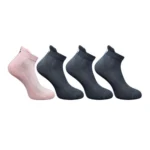 4_Pair Set Unisex Casual Bamboo Cotton Printed Ankle Length Socks (Multicolor)