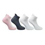 4_Pair Set Unisex Casual Bamboo Cotton Printed Ankle Length Socks (Multicolor)