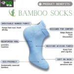 4_Pair Set Unisex Casual Bamboo Cotton Printed Ankle Length Socks (Multicolor) - Image 5