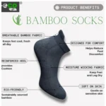 4_Pair Set Unisex Casual Bamboo Cotton Printed Ankle Length Socks (Multicolor) - Image 5