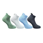 4_Pair Set Unisex Casual Bamboo Cotton Printed Ankle Length Socks (Multicolor)