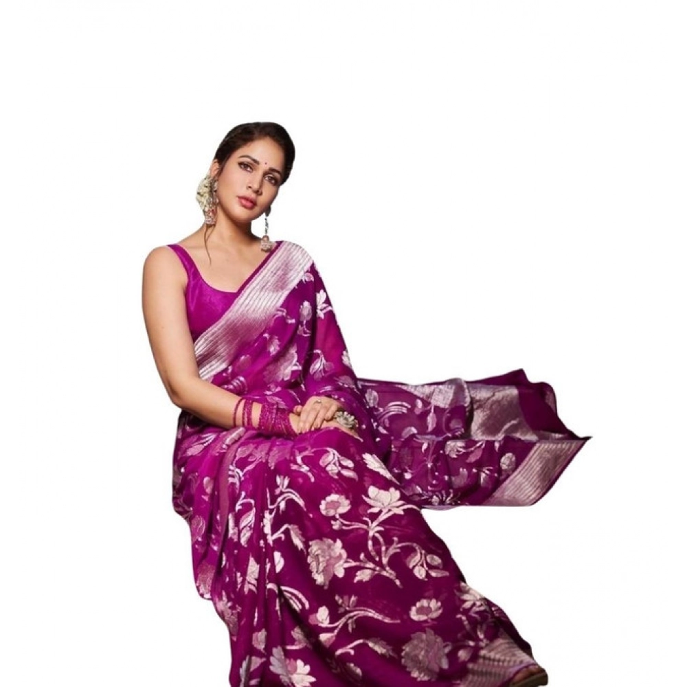 PID-63613-Women-s-Soft-Lichi-Silk-Printed-Saree-With-Unstitched-Blouse-5-5-Mtr-Purple-1-1000x1000-1.webp Women's Soft Lichi Silk Printed Saree With Unstitched Blouse 5.5Mtr (Purple) - Image 1
