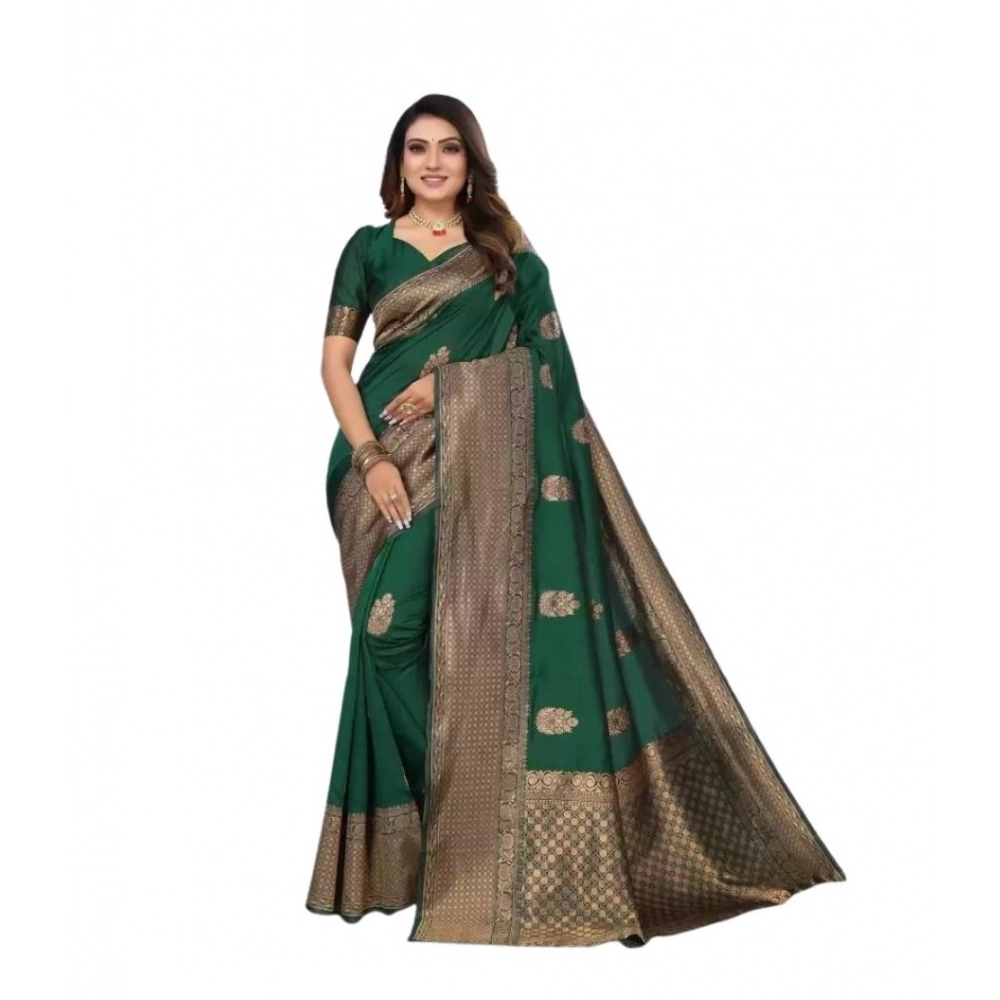 PID-63630-Women-s-Soft-Lichi-Silk-Printed-Saree-With-Unstitched-Blouse-5-5-Mtr-Green-1-1000x1000-1.webp Women's Soft Lichi Silk Printed Saree With Unstitched Blouse 5.5Mtr (Green) - Image 1