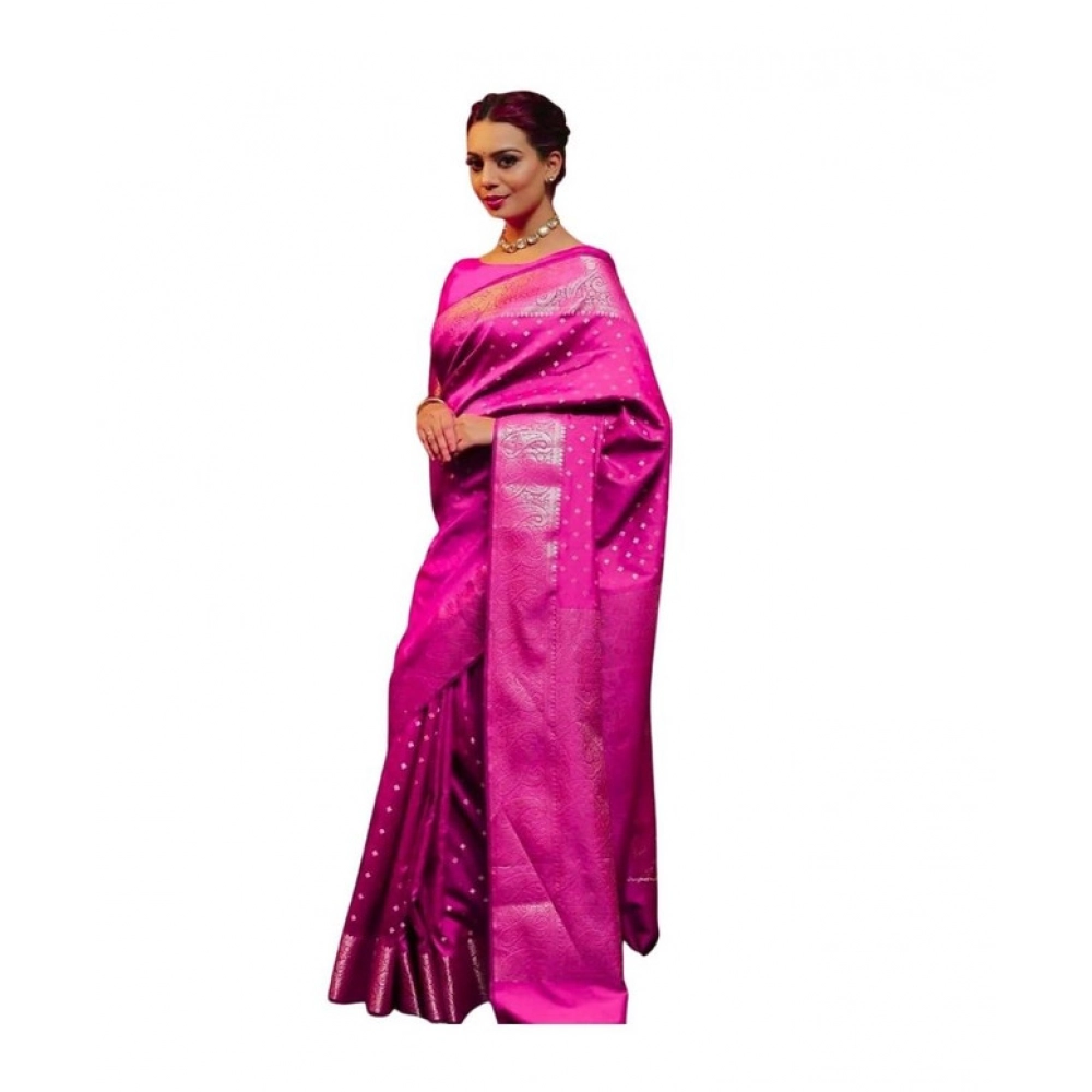 PID-63683-Women-s-Soft-Lichi-Silk-Printed-Saree-With-Unstitched-Blouse-5-5-Mtr-Pink-1-1000x1000-1.webp Women's Soft Lichi Silk Printed Saree With Unstitched Blouse 5.5Mtr (Pink) - Image 1