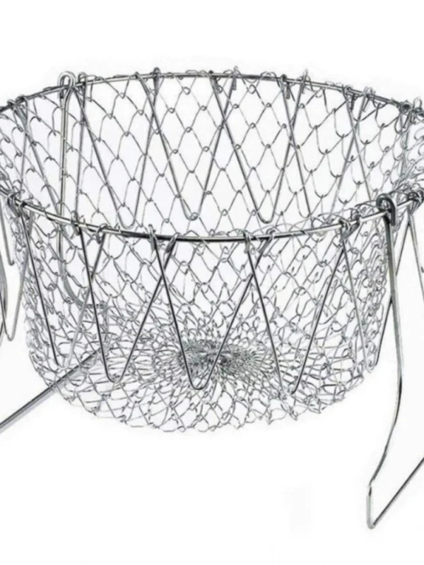 Foldable Chef Basket – Multi-Function Strainer And Steamer (Color: Assorted )