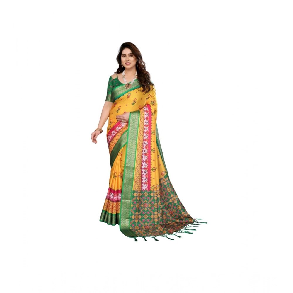 PID-63901-Women-s-Cotton-Silk-Printed-Saree-With-Unstitched-Blouse-5-5-Mtr-Yellow-1-1000x1000-1.webp Women's Cotton Silk Printed Saree With Unstitched Blouse 5.5Mtr (Yellow) - Image 1