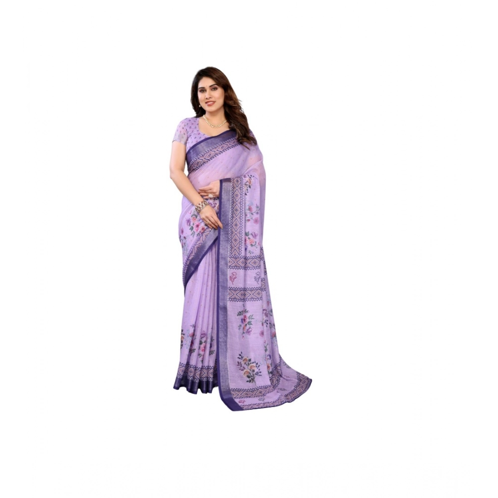 PID-63903-Women-s-Linen-Cotton-Printed-Saree-With-Unstitched-Blouse-5-5-Mtr-Purple-1-1000x1000-1.webp Women's Linen Cotton Printed Saree With Unstitched Blouse 5.5Mtr (Purple) - Image 1