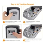 Wall-Mounted ABS Plastic Key Lock Box (Grey-Black ) - Image 3
