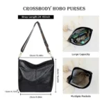 Women's PU Leather Zipper Handbag (Black) - Image 3
