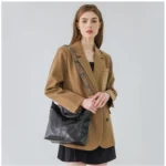 Women's PU Leather Zipper Handbag (Black) - Image 2