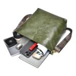 Women's PU Leather Zipper Handbag (Green) - Image 4
