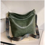 Women's PU Leather Zipper Handbag (Green) - Image 2