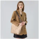 Women's PU Leather Zipper Handbag (Beige) - Image 3