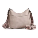 Women's PU Leather Zipper Sling Bag (Beige) - Image 3