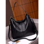Women's PU Leather Zipper Handbag (Black) - Image 2