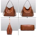 Women's PU Leather Zipper Handbag - Image 3