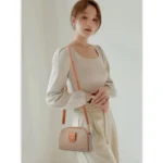 Women's PU Leather Zipper Sling Bag (Khakhi) - Image 4
