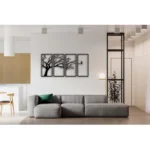 Wooden 3D 4 Pieces Tree Wall Art Panel Frame - Image 2