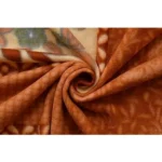 Fleece Floral Printed Double Polar Warm Bedsheet with 2 Pillow Cover (Brown) - Image 2