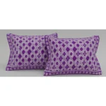 Fleece Geometric Double Polar Warm Bedsheet with 2 Pillow Cover (Purple) - Image 2