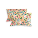 Cotton Blend Floral Printed Double Bedsheet with 2 Pillow Covers (Yellow) - Image 3