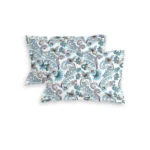 Cotton Blend Floral Printed Double Bedsheet with 2 Pillow Covers (White) - Image 2