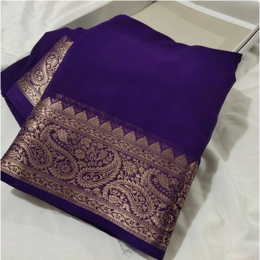 PID-64836-Women-s-Crape-Chit-Pallu-Solid-Saree-With-Unstitched-Blouse-5-5-Mtr-Purple-1-1000x1000-1.webp Women's Crepe Chit Pallu Solid Saree With Unstitched Blouse 5.5Mtr (Purple) - Image 1