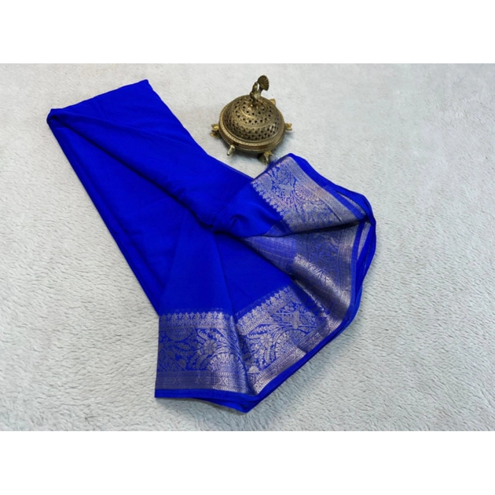 PID-64845-Women-s-Crape-Chit-Pallu-Solid-Saree-With-Unstitched-Blouse-5-5-Mtr-Navy-Blue-1-1000x1000-1.webp Women's Crepe Chit Pallu Solid Saree With Unstitched Blouse 5.5Mtr (Navy Blue) - Image 1