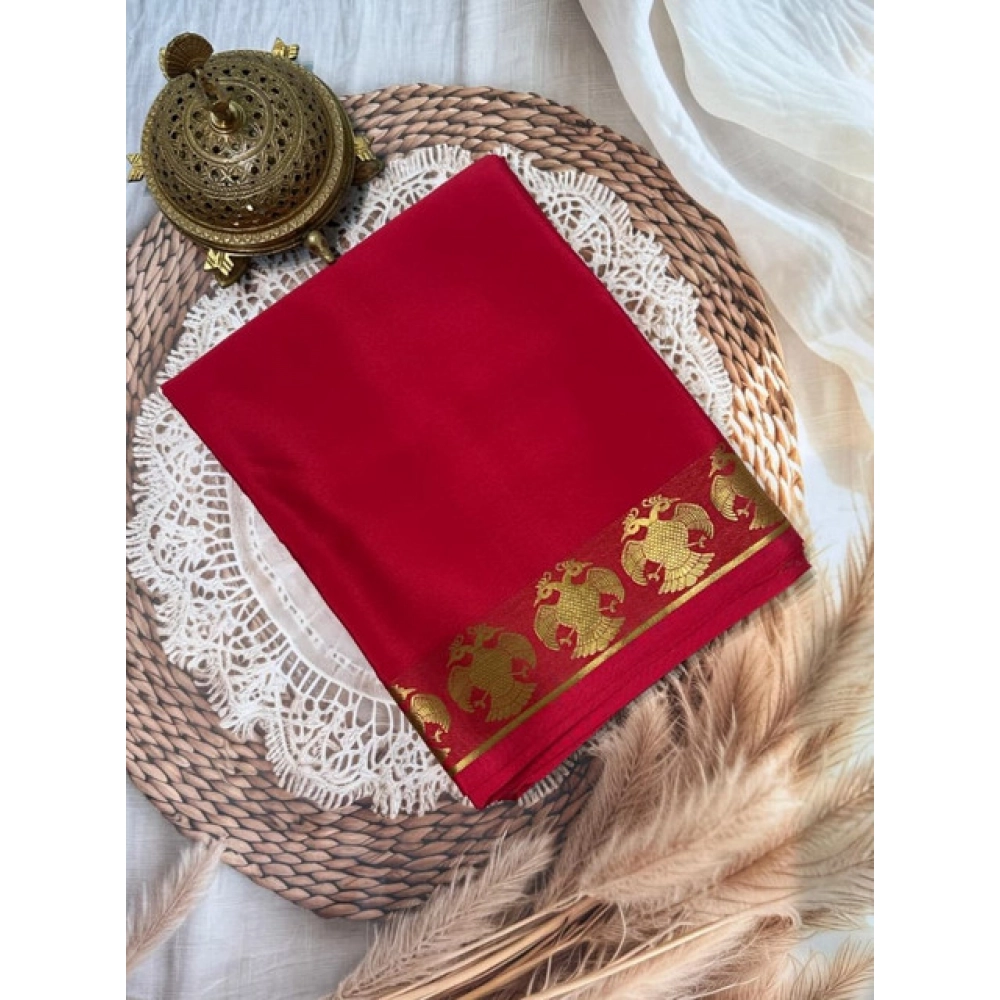 PID-64868-Women-s-Crape-Chit-Pallu-Solid-Saree-With-Unstitched-Blouse-5-5-Mtr-Red-1-1000x1000-1.webp Women's Crepe Chit Pallu Solid Saree With Unstitched Blouse 5.5Mtr (Red) - Image 1