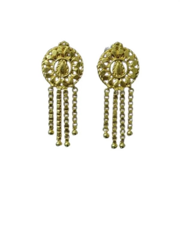 Women's Pack of_2 Brass Gold-Plated Earrings (Gold)