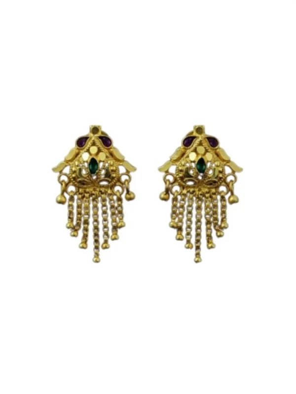 Women's Pack of_2 Brass Gold-Plated Earrings (Gold)
