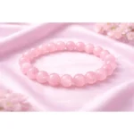 Natural Crystal 8mm Rose Quartz Bracelet  (Light Pink) - Image 2