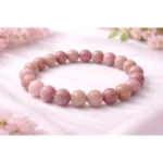 Natural Crystal 8mm Rhodonite Bracelet (Light Purple) - Image 2
