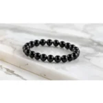 Natural Crystal 8mm Black Tourmaline Bracelet (Black) - Image 2