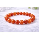 Natural Crystal 8mm Carnelian Bracelet (Red) - Image 2