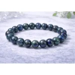Natural Crystal 8mm Azurite Bracelet  (Dark Green) - Image 2
