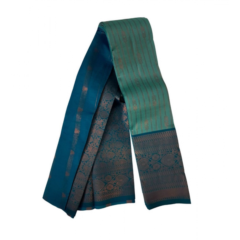 PID-64941-Women-s-Soft-Silk-Wooven-Saree-With-Unstitched-Blouse-5-5-Mtr-Dark-Pista-1-1000x1000-1.webp Women's Soft Silk Wooven Saree With Unstitched Blouse 5.5Mtr (Dark Pista) - Image 1