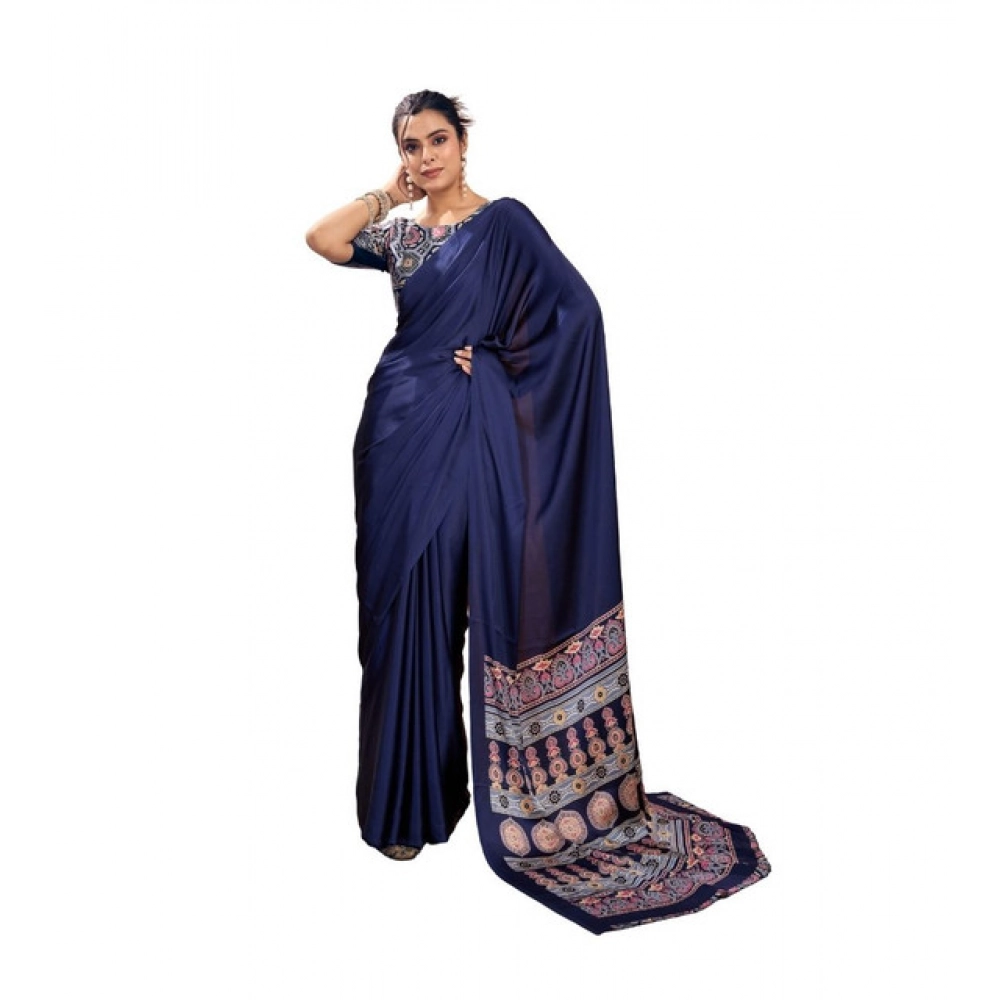 PID-64993-Women-s-Satin-Crepe-Printed-Saree-With-Unstitched-Blouse-5-5-Mtr-Navy-Blue-1-1000x1000-1.webp Women's Satin Crepe Printed Saree With Unstitched Blouse 5.5Mtr (Navy Blue) - Image 1