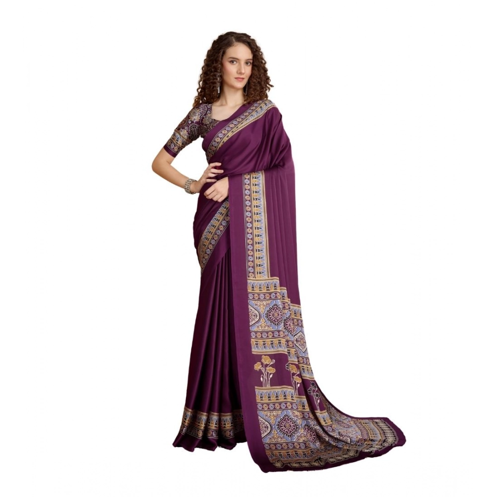PID-64998-Women-s-Satin-Crepe-Printed-Saree-With-Unstitched-Blouse-5-5-Mtr-Purple-1-1000x1000-1.webp Women's Satin Crepe Printed Saree With Unstitched Blouse 5.5Mtr (Purple) - Image 1