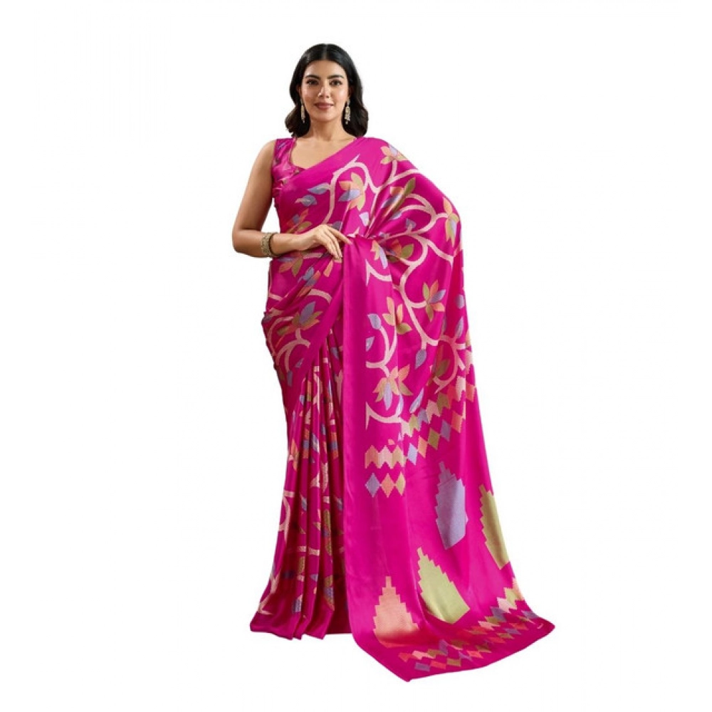 PID-65063-Women-s-Satin-Crepe-Printed-Saree-With-Unstitched-Blouse-5-5-Mtr-Pink-1-1000x1000-1.webp Women's Satin Crepe Printed Saree With Unstitched Blouse 5.5Mtr (Pink) - Image 1