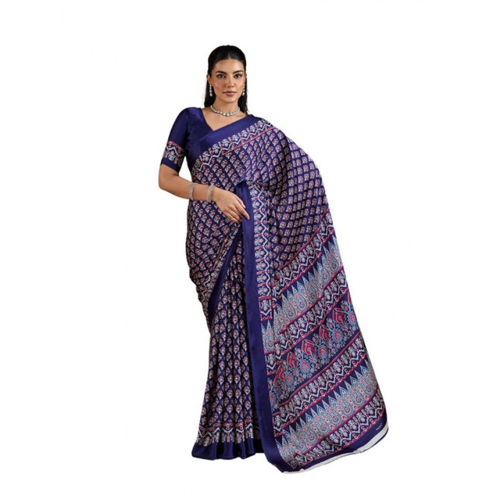 PID-65070-Women-s-Satin-Crepe-Printed-Saree-With-Unstitched-Blouse-5-5-Mtr-Navy-Blue-1-1000x1000-1.webp Women's Satin Crepe Printed Saree With Unstitched Blouse 5.5Mtr (Navy Blue) - Image 1