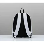 Unisex PU Leather Solid Medium Zipper Backpack (Grey) - Image 5