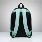 Unisex PU Leather Solid Medium Zipper Backpack (Green) - Image 5