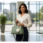Women's PU Leather Solid Shoulder Zipper Handbag (Green) - Image 2