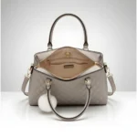 Women's PU Leather Solid Shoulder Zipper Handbag (Grey) - Image 3