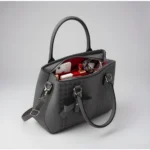 Women's PU Leather Solid Shoulder Zipper Handbag (Grey) - Image 5