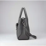 Women's PU Leather Solid Shoulder Zipper Handbag (Grey) - Image 3
