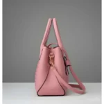 Women's PU Leather Solid Shoulder Zipper Handbag (Pink) - Image 3